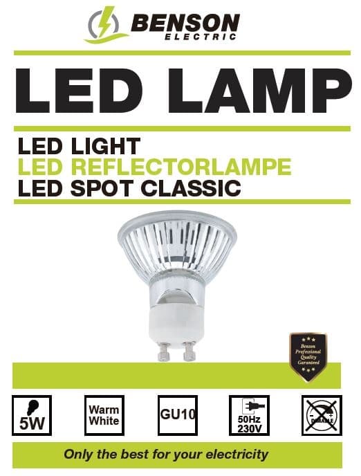 LED-spot GU10 5 W glas