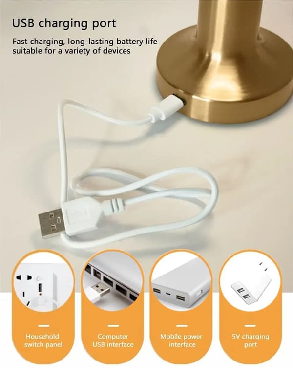 Trådløs LED Lampe med Dimmer & Touch - 1200mAh