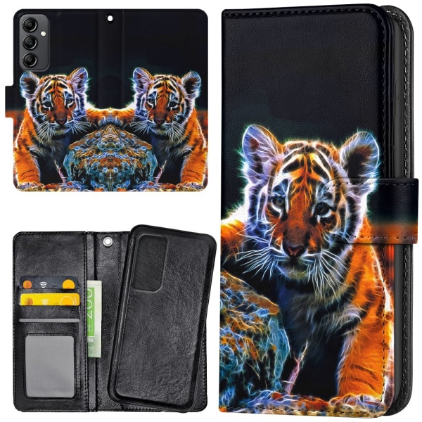 Samsung Galaxy S24 - Plånboksfodral/Skal Tigerunge