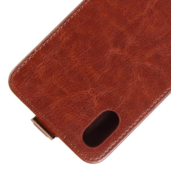 iPhone X/XS - Flipfodral med Kortfack - Brun Brown