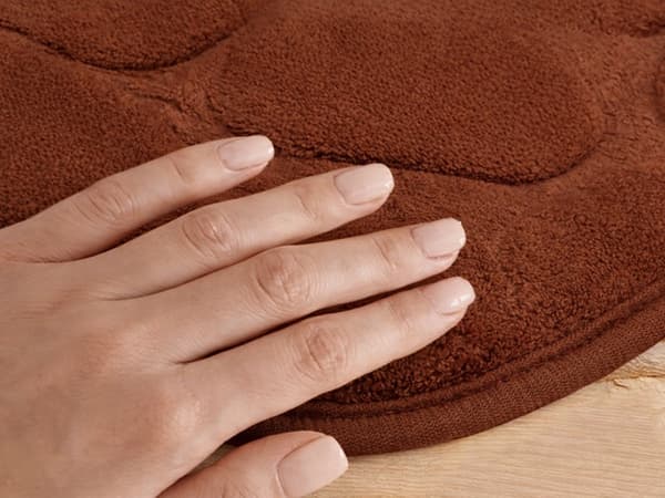 Badrumsmatta halkfri mjuk 80 x 50 cm Brown