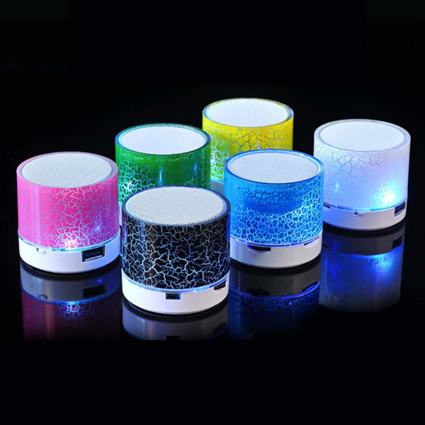 Høyttaler - Bluetooth med LED - Bærbar og miniformat White