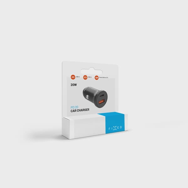 FIXED Snabb Billaddare 20W USB-C PD/USB-A Svart