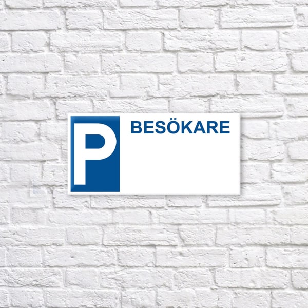 Parkeringsskylt / Varningsskylt Parkering / Trafikskylt - Skylt MultiColor 14x30 - BESKÖARE