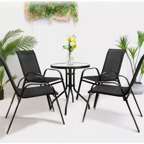 Trädgårdsstolar Set - 4 st Black
