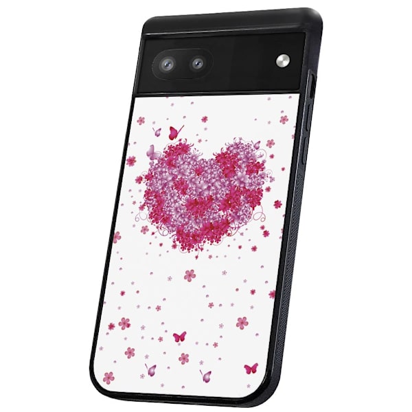 Google Pixel 6A - Deksel/Mobildeksel Blomsterhjerte