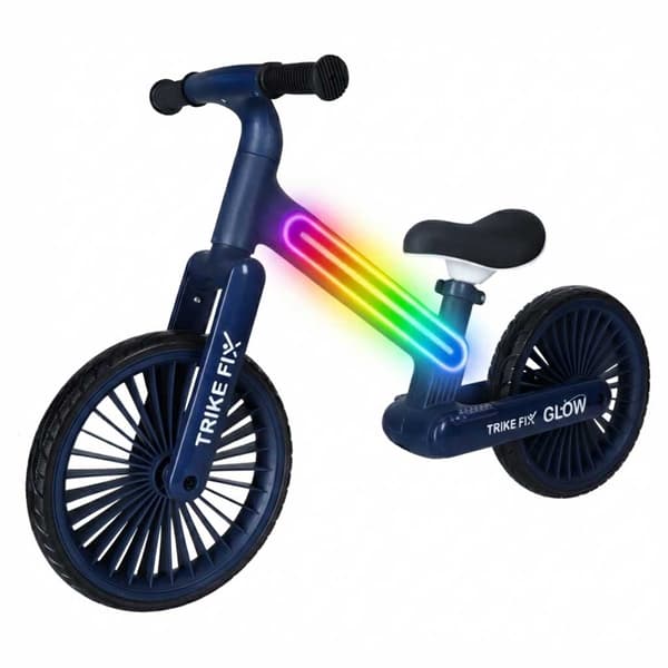 Balanscykel med LED för barn - Springcykel Mörkblå