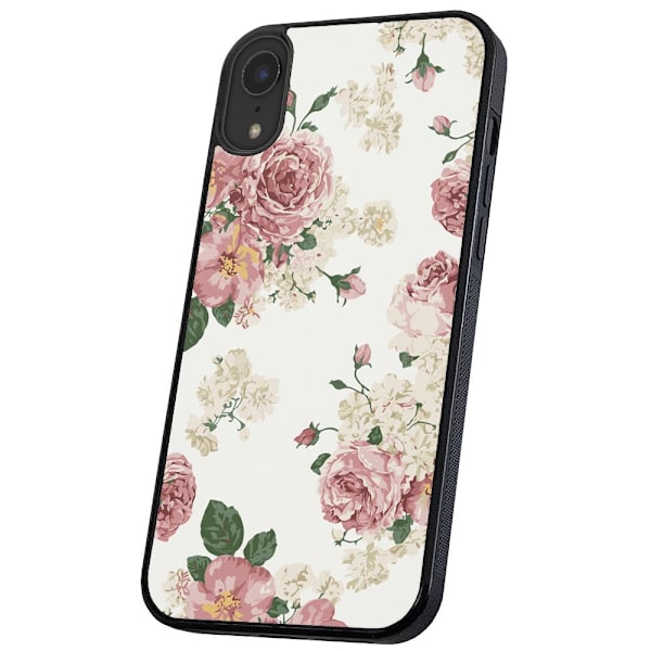 iPhone XR - Skal/Mobilskal Retro Blommor multifärg