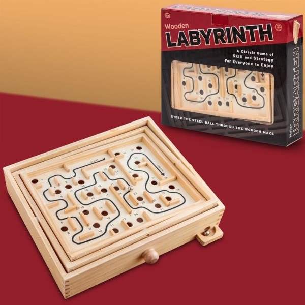 Labyrint Spel i Trä - Klassiskt Brun