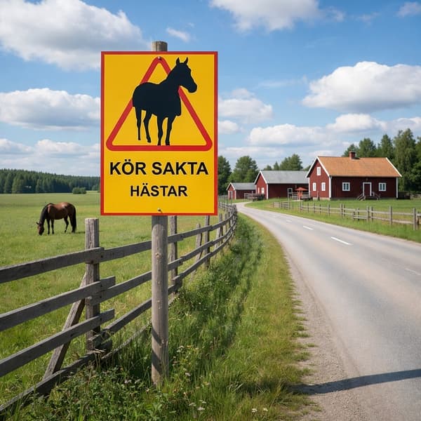 Kör sakta Hästar - Skylt / Varningsskylt - Trafikskylt A2 A2 1-Pack