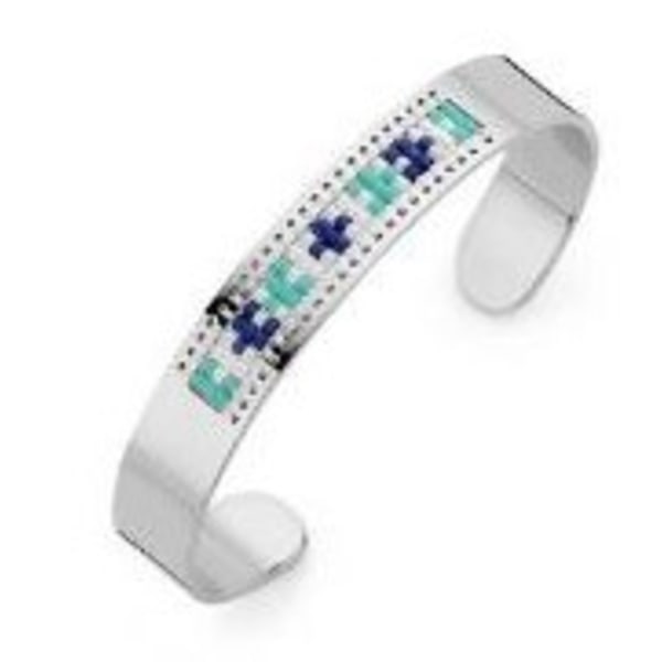 Victoria silverfärgad armband med färgglada stenar