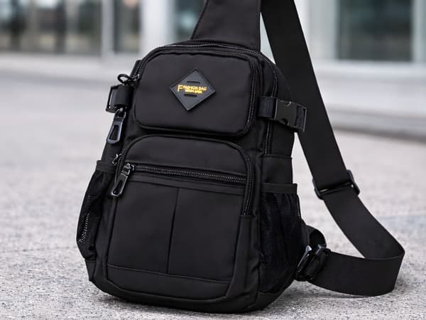 Magväska herr crossbody svart
