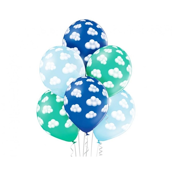 Ballongset med Baby Fluffy Clouds för pojkar, 6 delar, 12 tum (30 cm)