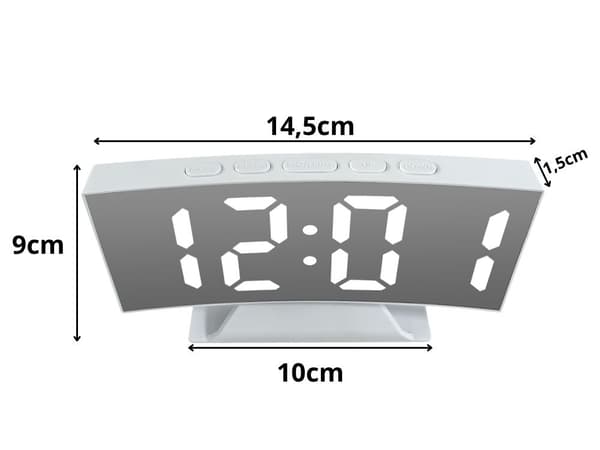 Digital klocka LED alarm spegel USB