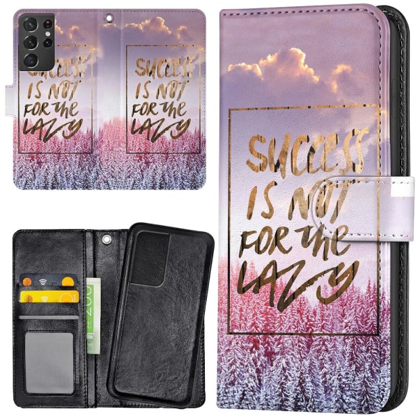 Samsung Galaxy S21 Ultra - Lommebok Deksel Success Not Lazy Multicolor