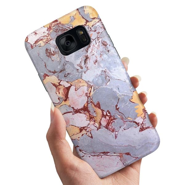 Cover / Mobilcover til Samsung Galaxy S7 - Marmor Multicolor