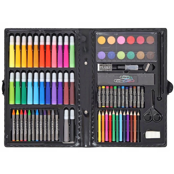 Maalilaatikko lapsille 86 kpl - Piirrä & maalaa - Musta Multicolor