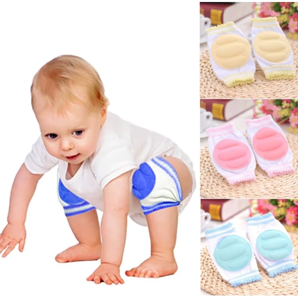 1-Pari Polvisuojat Vauva / Lapsi - Pehmustetut Ryömintäsuojat Light blue one size