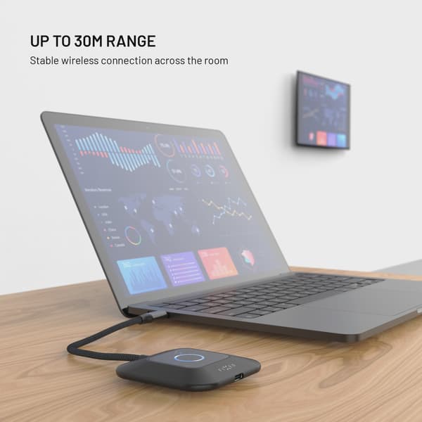 FIXED AirLink Trådlös USB-C/HDMI-sändare Svart