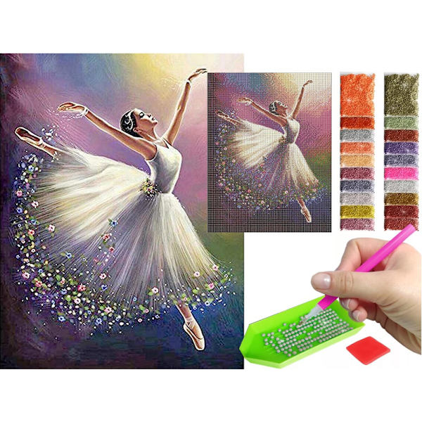 Diamond Painting / DIY 5D Timanttimaalaus - 30x40cm – Ballerina