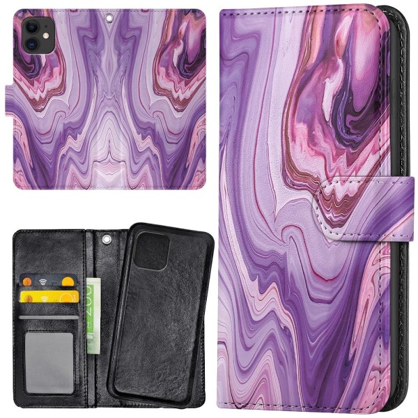 iPhone 12/12 Pro - Lommebok Deksel Marmor Multicolor