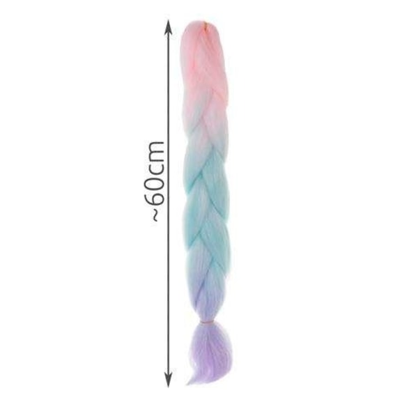 Jumbo Braid / Löshår Hårfläta - 60 cm MultiColor Retro Ombre
