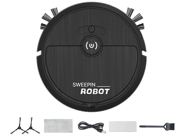 Robotdammsugare med Moppfunktion - Städrobot Svart