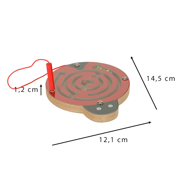 Magnetisk labyrint med nyckelpigabollar