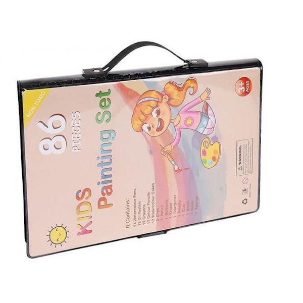Maalaussetti Lapsille 86 osaa - Piirrä & Maalaa Multicolor