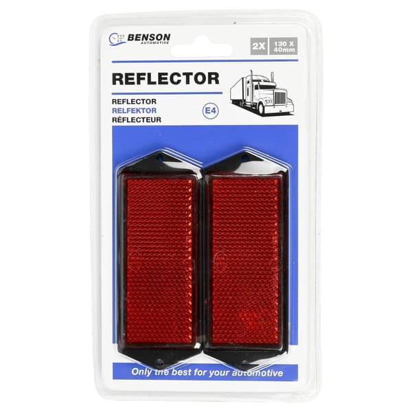 Reflektor rektangulär röd 100 x 45 mm 2 st E4