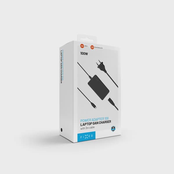 FIXED Super Snabb GaN Laptop Laddare 100W USB-C 3m