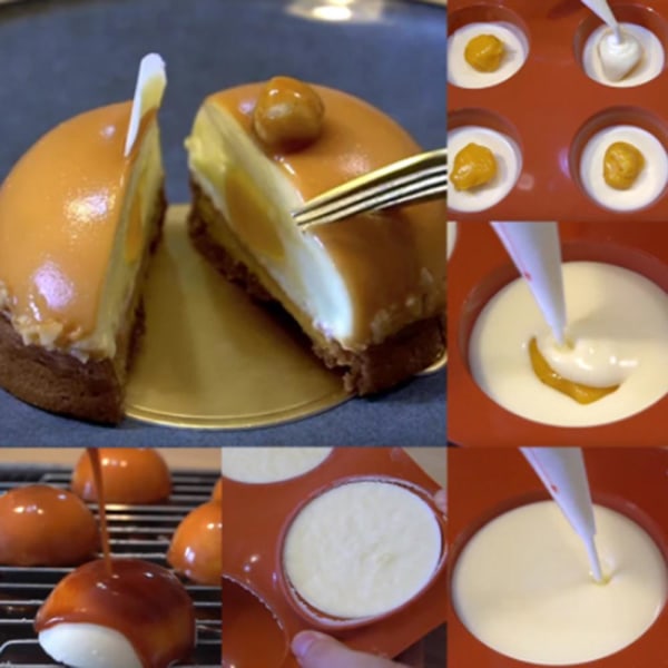 Silikonimuotti / Jäämuotti / Suklaamuotti – Puolipallo Brown 15 hål