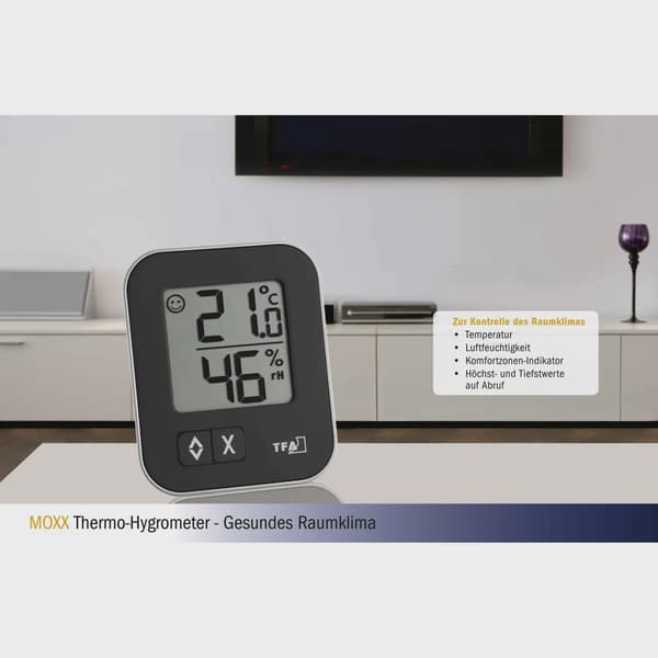 TFA Digital Termo-Hygrometer MOXX Svart