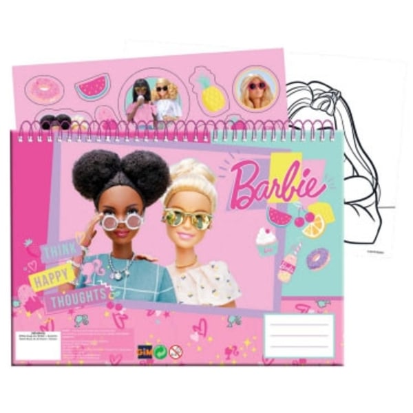 Barbie Happy Thoughts A4 spiralritblock med 40 sidor och klistermärken