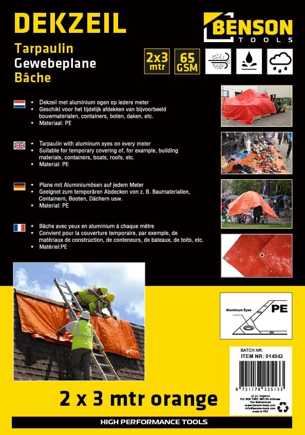 Presenning 2 x 3 m orange