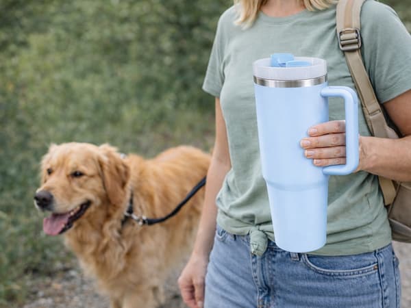 Termosmugg 1.2 L med sugrör Blue