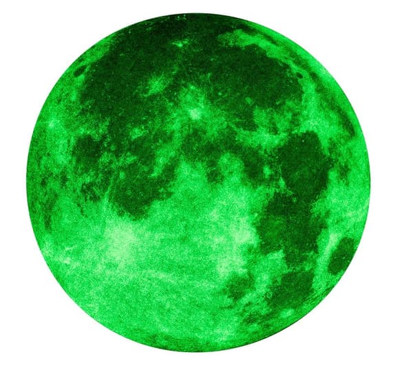 Glowing Moon Sticker, Glow in the Dark, Grey