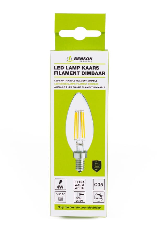 LED-kronljus filament C35 4 W E14 dimbar