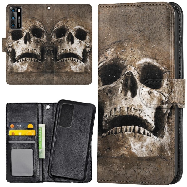 Huawei P40 - Mobilcover/Etui Cover Cracked Skull