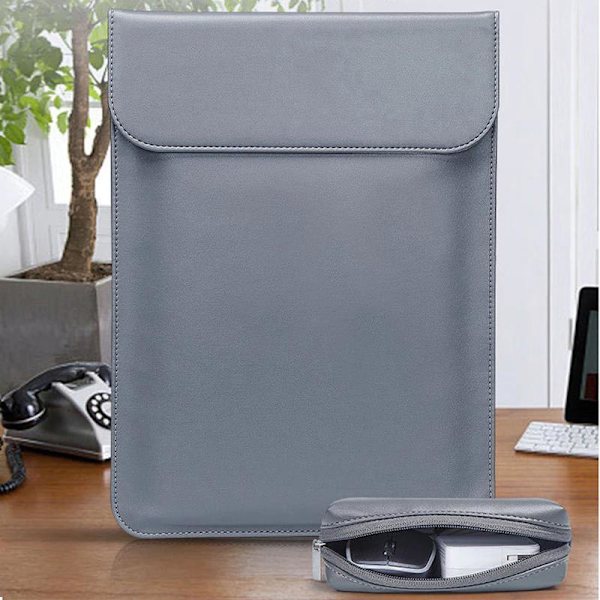 13,3" Laptop Sleeve / Computertaske / Macbook - Læder Grey
