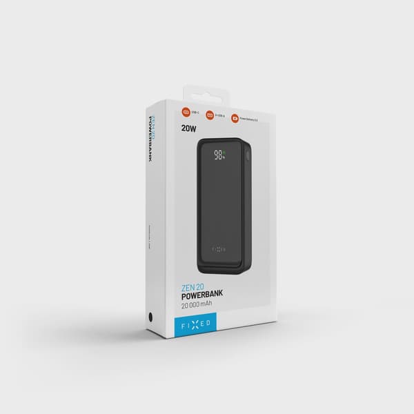 FIXED Zen2 20 USB-C PD 20W Power Bank 20.000 mAh Svart