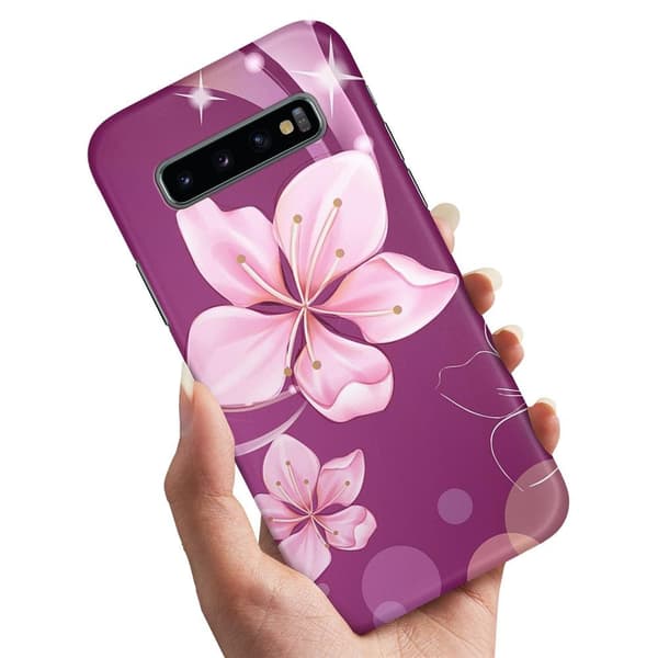 Deksel / Mobildeksel til Samsung Galaxy S10 - Hvit Blomst