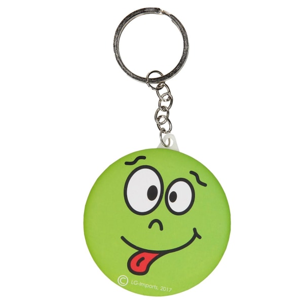 2-pak - Smiley nøglering med spejl Multicolor