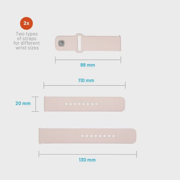 FIXED Silikonrem för Smartwatch Universal 20 mm Rosa