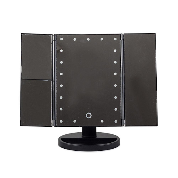 3-i-1 sminkespeil LED - Speil for sminke - Sminkebord Black