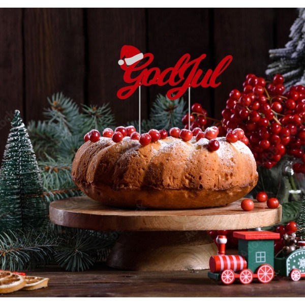 Kakun koristelu Hyvää joulua - Caketopper Red