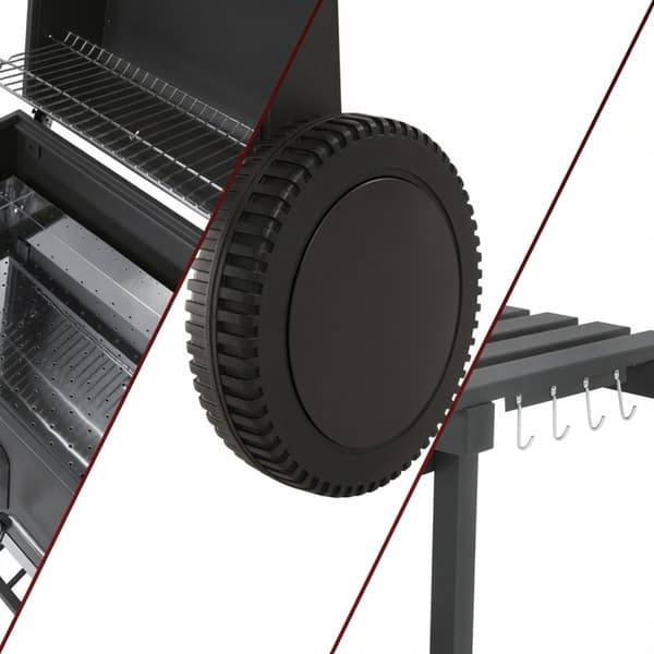 Kullgrill med tilbehør - 116 x 55 x 120 cm