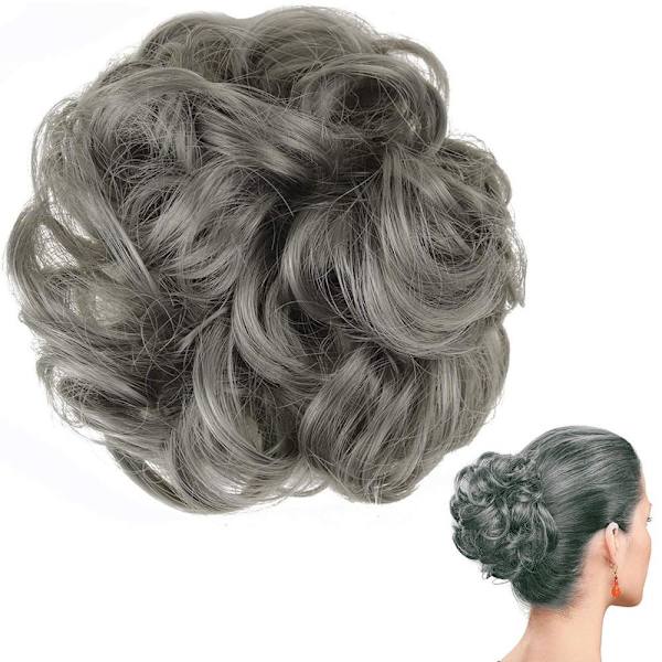 Scrunchie Hair Extensions / Hårbånd / Hårknute - Grå Grey one size