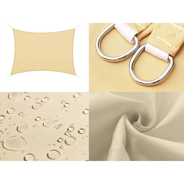 Solsegel / Segelduk - Vattentät - 4x3 m Beige