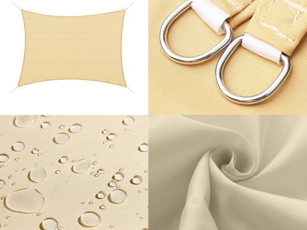 Solseil med UV-Beskyttelse til Uteplass – 4x3 m Beige